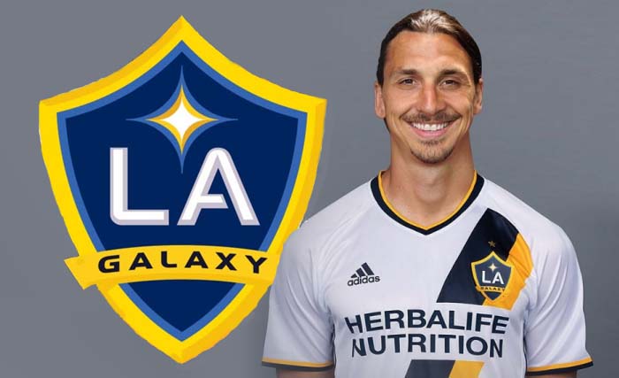 Zlatan Ibrahimovic dengan kostum  Los Angeles Galaxy. (foto: dok. ngobar)