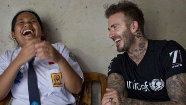 Momen  David Beckham bersama Sri yang dipajang di akun Instagram