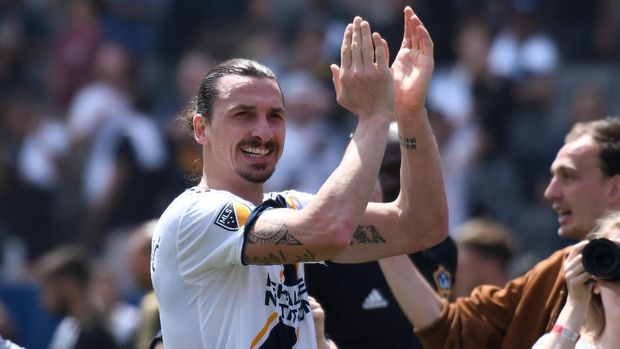 Pemain LA Galaxy, Zlatan Ibrahimovic terbilang sukses bersama ti barunya. 