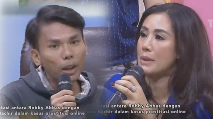 Robby Abbas dan Shinta Bachir ketika menjadi bintang tamu di salah satu program stasiun TV swasta. (Kolase)