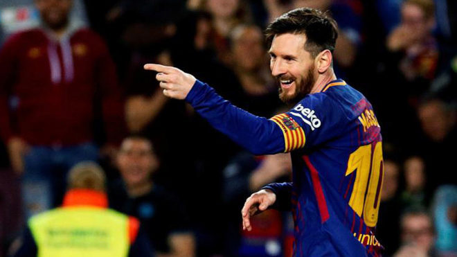 Messi mencetak hattrick saat mengalahkan Leganes, dinihari tadi. 