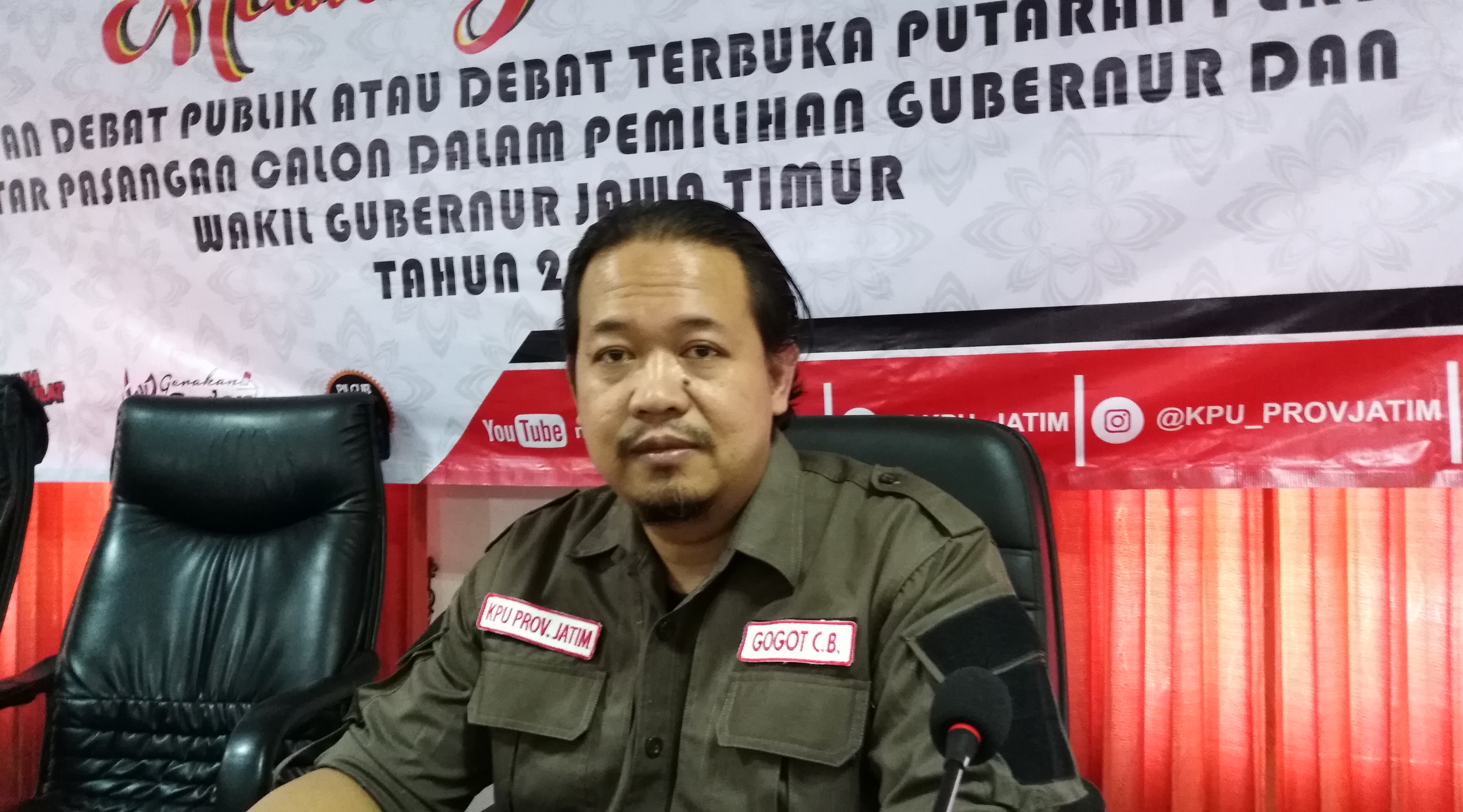 Komisioner KPU Jatim Divisi Sumber Daya Masyarakat (SDM) dan Partisipasi Masyarakat (Parmas), Gogot Cahyo Baskoro. (Foto: frd/ngopibareng.id)