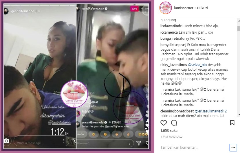Lucinta Luna bersama Gandhi Fernando. foto: instagram lamiscorner.