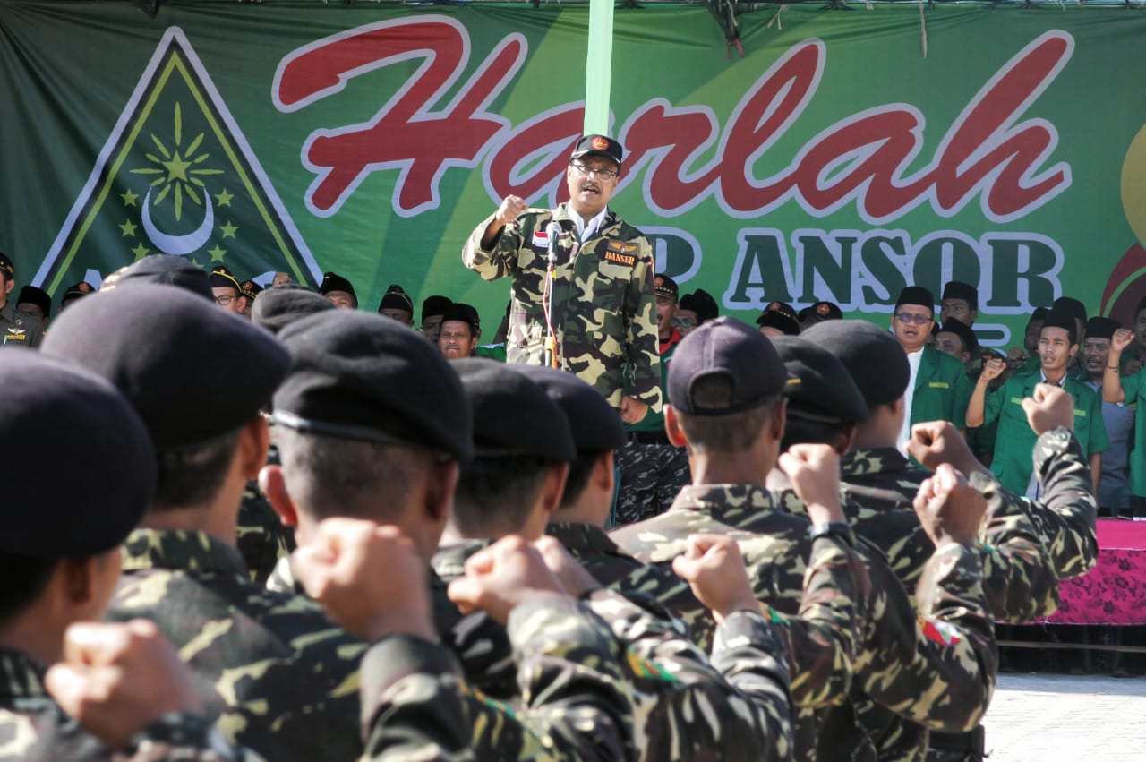 Gus Ipul menghadiri Kursus Banser Lanjutan (Susbalan) Satkorcab Lamongan, Jumat, 20 April 2018. (Foto: Ist)