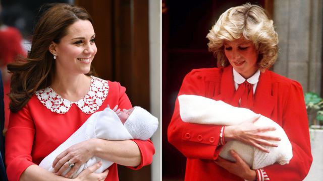 Penampilan Kate Middleton usai melahirkan anak ketiganya (kiri) mirip Putri Diana saat melahirkan Pangeran Harry hampir 34 tahun lalu.