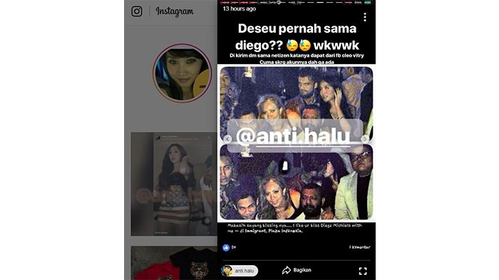 Pasangan mirip Lucinta Luna dan Diego Michiels (berdiri di belakang) asyik berciuman ketika foto bersama.