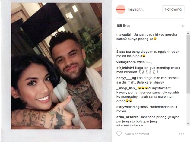 Diego Michiels mesra dengan Millendaru.