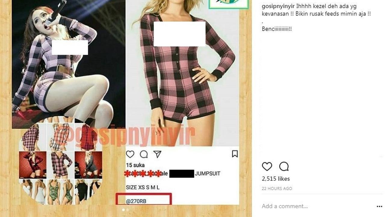Kostum panggung Lucinta Luna berupa baju tidur seharga Rp 270 ribu, merek La Senza Thermal Romper in Buffalo Plaid.