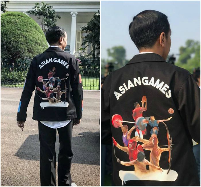 Jaket 'Asian Games' tampak belakang.