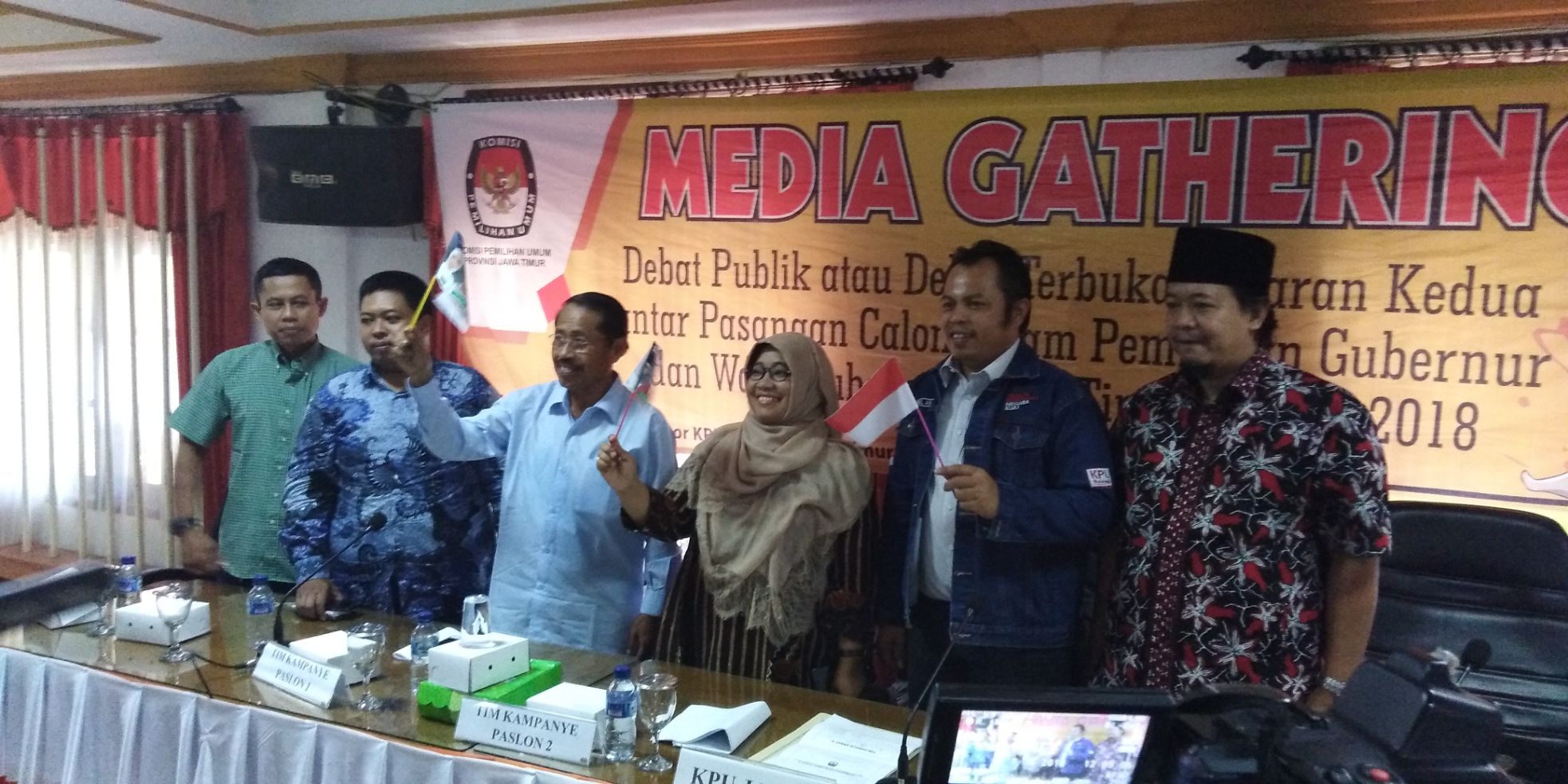 Rakor Debat Publik Kedua Pilgub Jatim, Senin, 7 Mei 2018. (foto: frd/ngopibareng.id) 