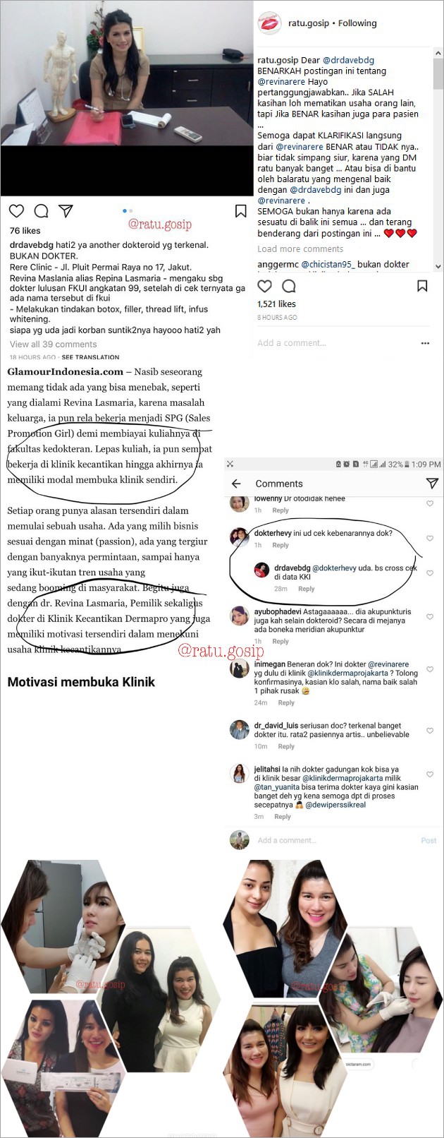 Revina Maslania alias Repina Lasmaria foto bersama para artis.