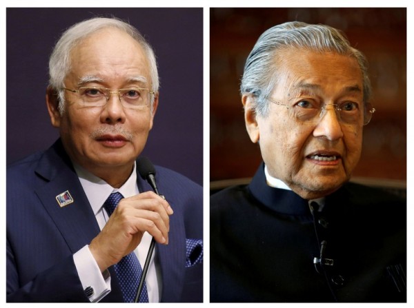 Najib Razak lengser, digantikan oleh seniornya, Mahathir Mohamad.