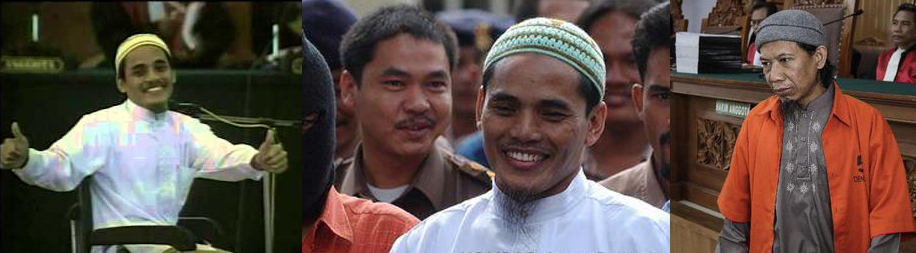 Foto beda ekspresi antara Amrozi dan Aman Abdurrahman saat sama-sama dituntut hukuman mati