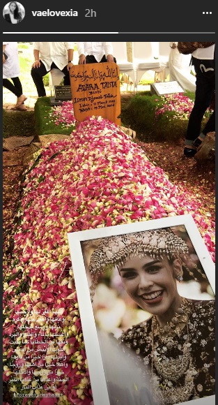 Postingan Velove Vexia ketika mengingat mendiang Adara Taista. (Instagram)