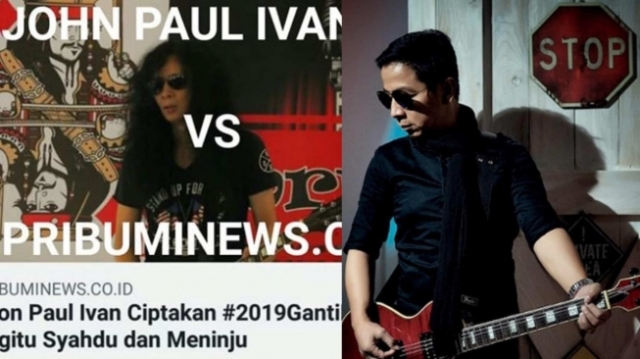 Nama Jhon Paul Ivan disebut sebagai pencipta lagu #2019GantiPresiden, bukan nama Sang Alang atau Jhony Alang (kanan).