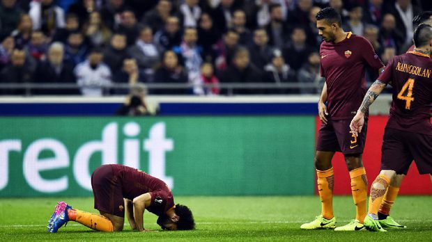 Salah sudah melakukan selebrasi sujud syukur saat masih membela AS Roma