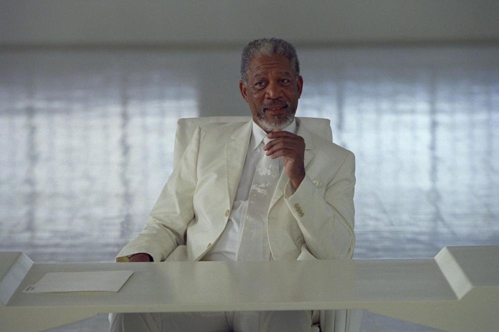 Penampilan Morgan Freeman berperan sebagai Tuhan di film Bruce Almighty.