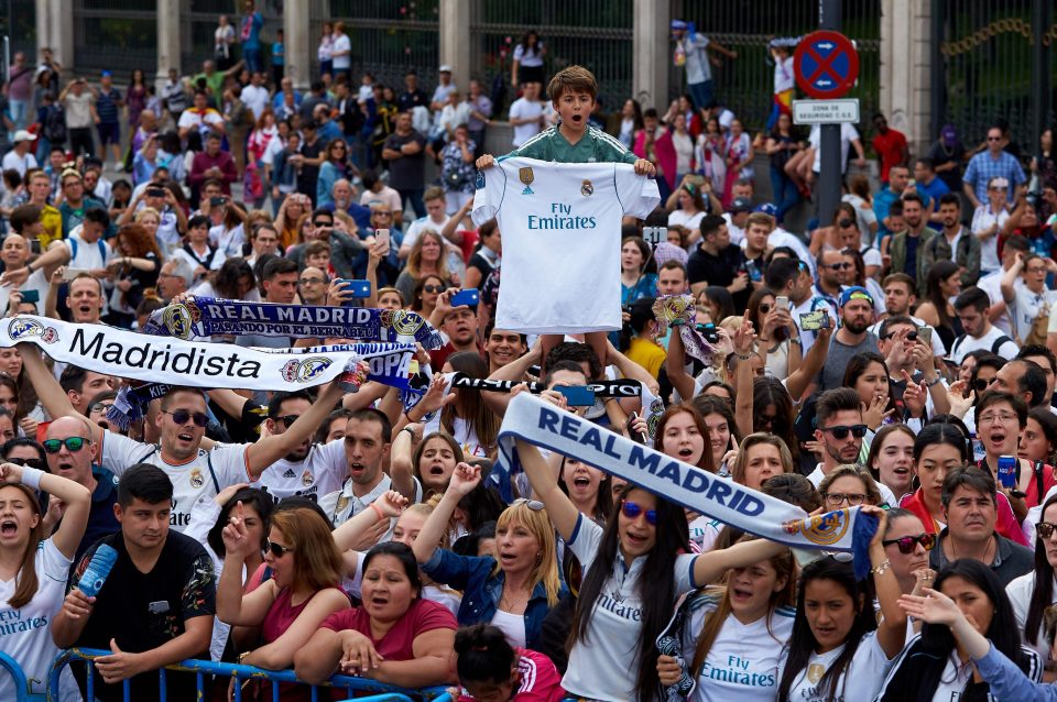 Suasana penyambutan pemain Real Madrid.