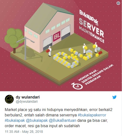 Protes konsumen pada situs BukaLapak.