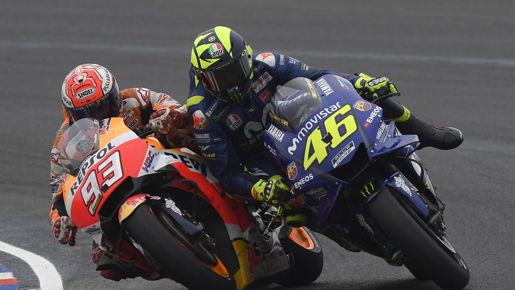 Perseteruan Marc Marquez dengan Valentino Rossi akan terus berlanjut di MotoGP Italia, 3 Mei 2018. (foto: dokumentasi)