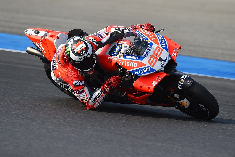 Pebalap Ducati Jorge Lorenzo.