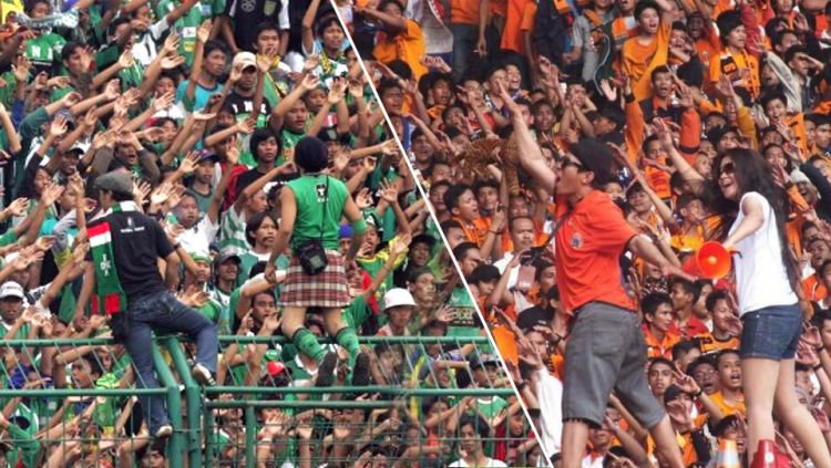 Bonek dan Jakmania (Foto Indosport)