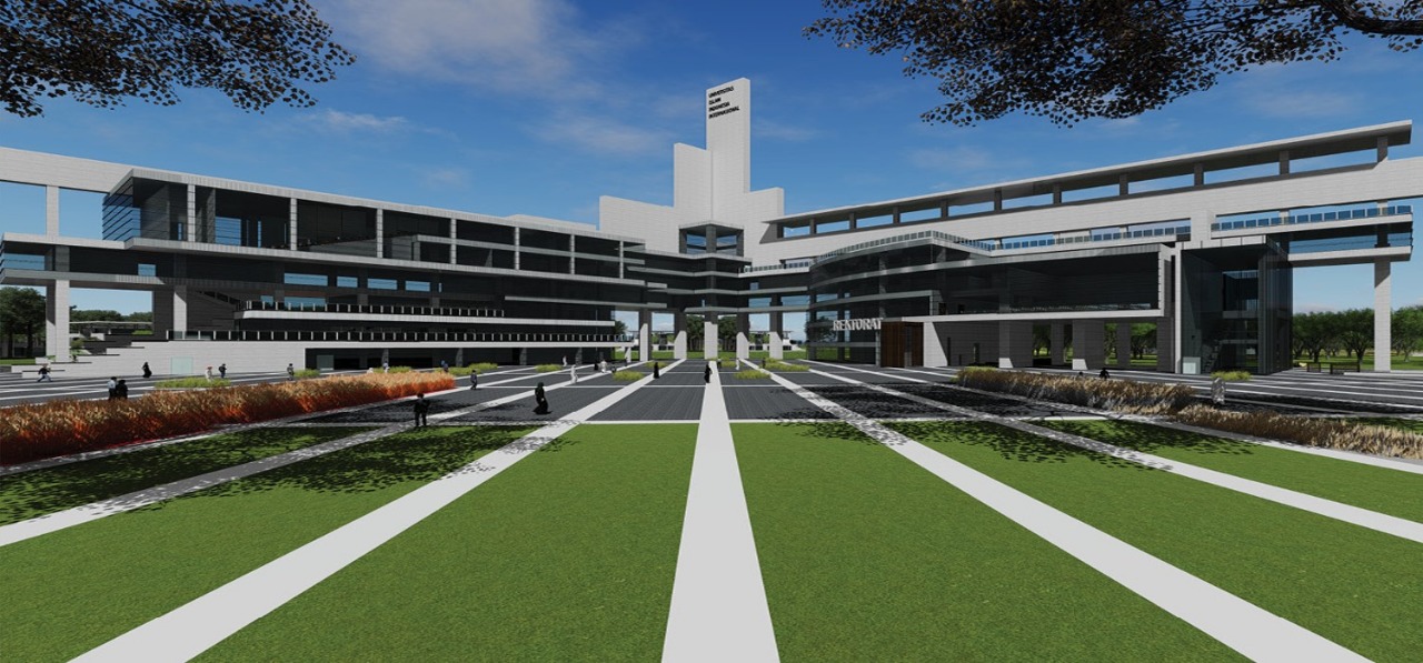 Masterplan desain Universitas Islam Internasional Indonesia (UIII), yang dibangun di Kompleks RRI, Cimanggis, Depok, Jawa Barat. (Foto: Dok. PUPR)