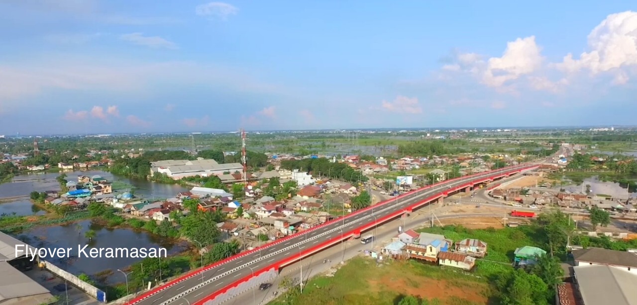 Flyover Keramasan dan Simpang Bandara-Tanjung Api Api di Kota Palembang. (foto: Dok. PUPR) 