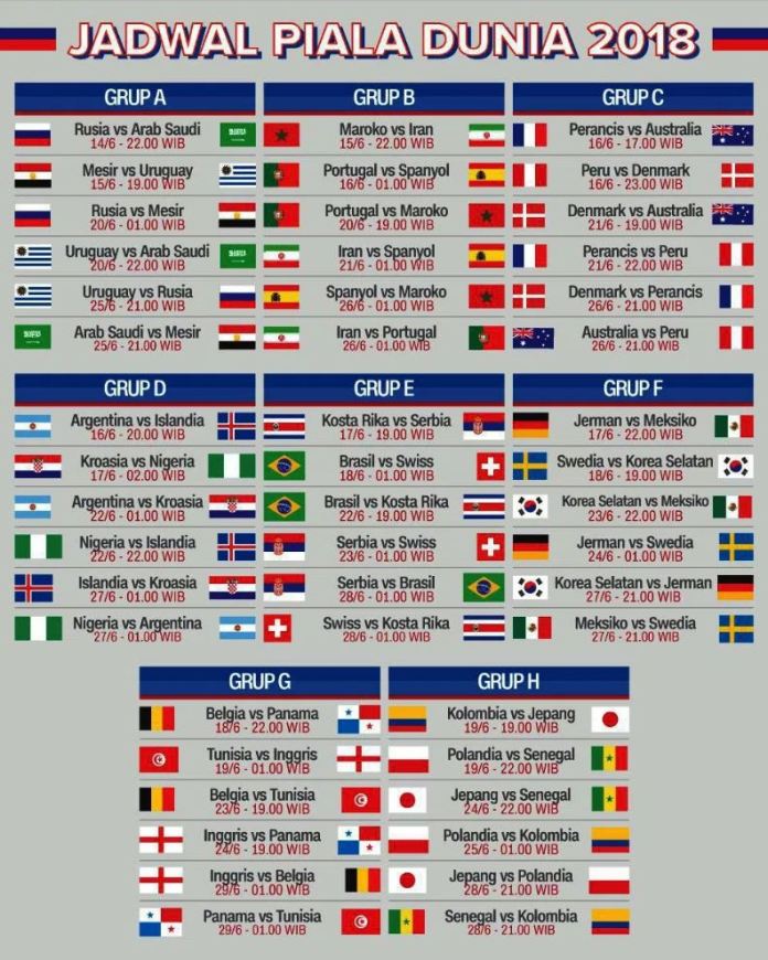 Jadwal Piala Dunia