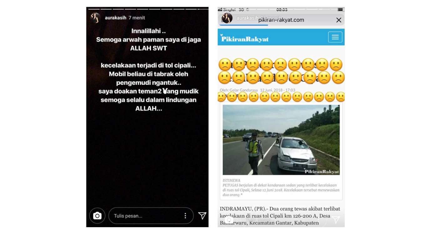 Curhat Aura Kasih di Instagram.