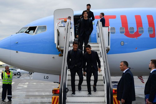 Tim nasional Meksiko: Oribe Peralta, Guillermo Ochoa, Jonathan dos Santos dan Javier Aquino.