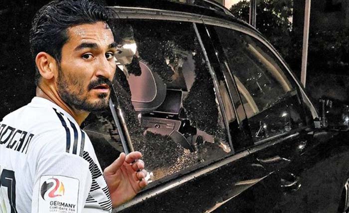 Ilkay Gundogan dan mobilnya yang dirusak, gara-gara dia bersama Mesut Ozil foto bersama Presiden Turki  Recep Tayyip Erdogan. (foto: daily sabah)