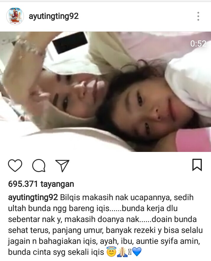 Kesedihan Ayu ting Ting yang tak bisa merayakan ulang tahun bersama buah hatinya. (Instagram)