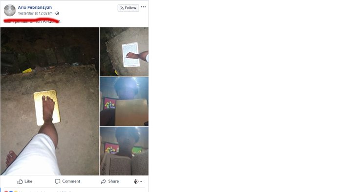 Postingan Ario yang diunggah di akun Facebooknya. (Facebook)