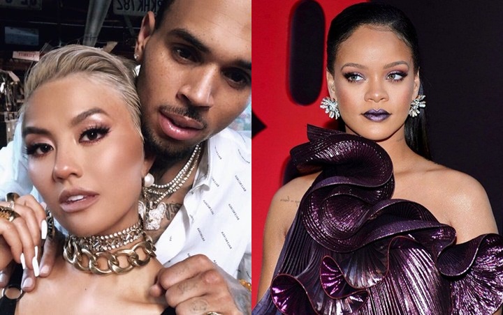 Pasangan Chris Brown dan Agnez Mo (kiri), Rihanna alias Riri mantan kekasih Chris Brown.