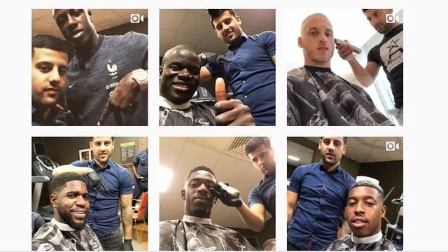 Ahmed Alsanawi cukur rambut timnas Prancis di Piala Dunia 2018.