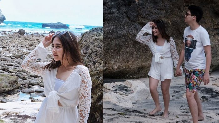 Prilly Latuconsina dan kekasihnya, Maxime Bouttier berlibur di Nusa Penida, Bali.