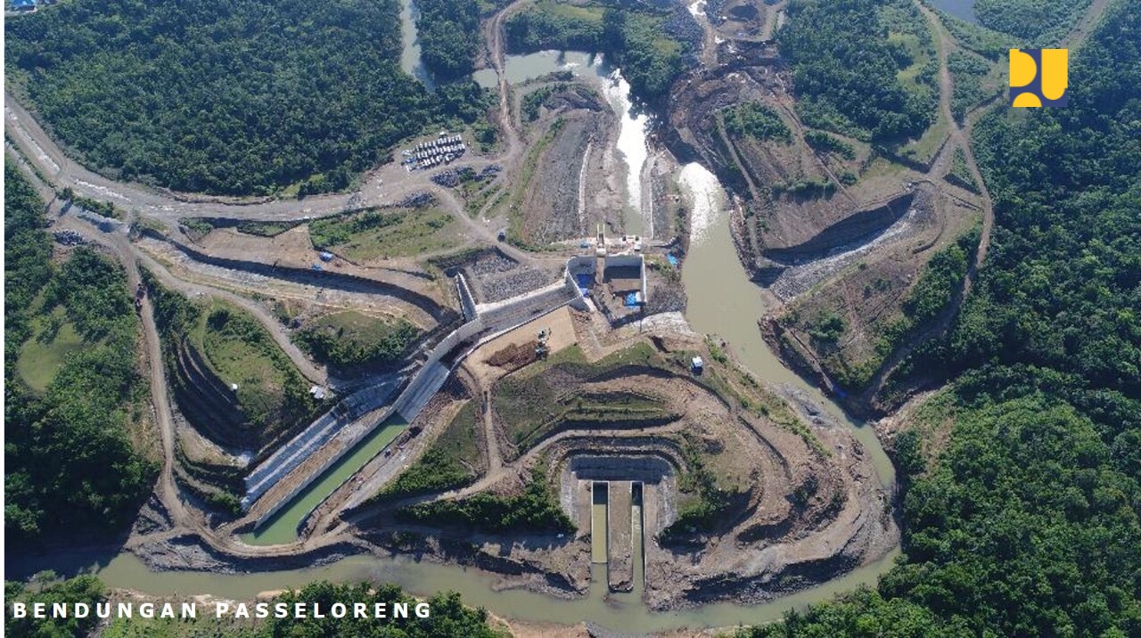 Bendungan Paselloreng di Kabupaten Wajo. (Foto: Dok. PUPR)