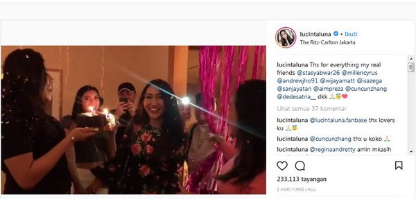 Pesta kejutan Lucinta Luna (instagram).