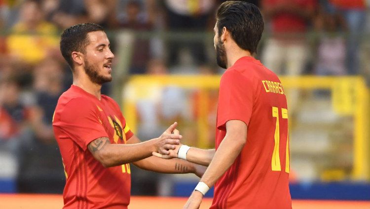 Dua pemain Belgia, Hazard dan Carassco