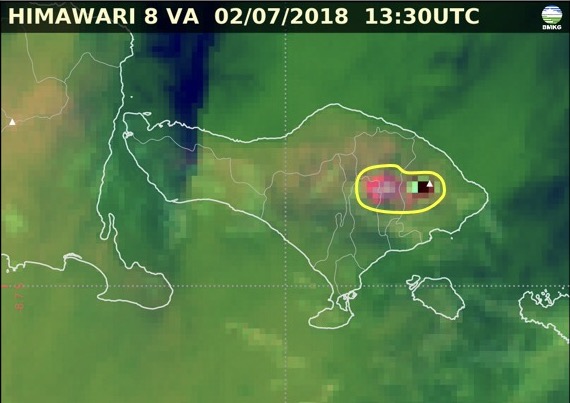 Peta sebaran abu Gunung Agung. (Foto : PVMBG)