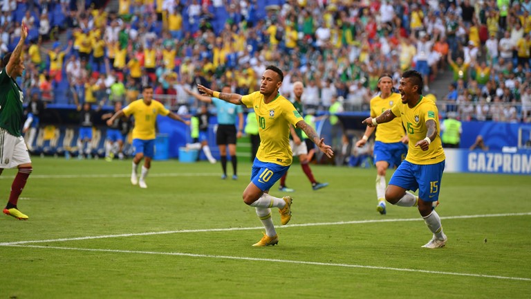 Neymar usai membobol gawang Meksiko. foto;fifa