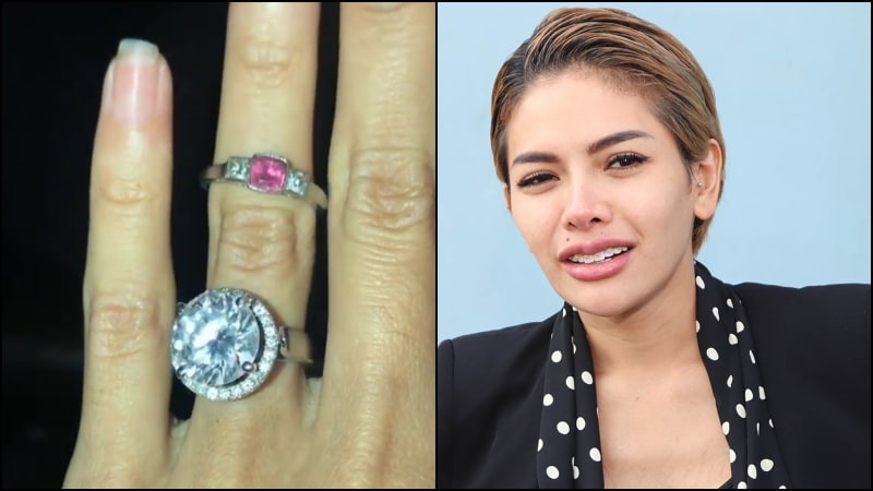 Cincin Berlian di jari manis Nikita Mirzani dari Dipo Latief.