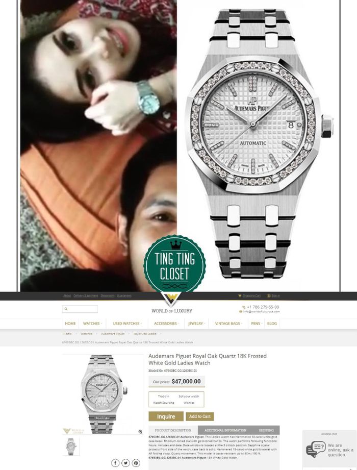 Jam tangan Ayu Ting Ting jika di hitung kurs Rupiah mencapai setengah miliar lebih.