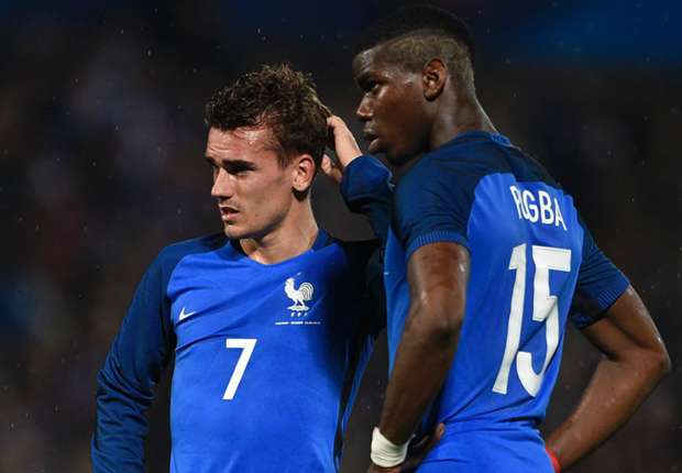 Dua otak serangan Perancis, Paul Pogba dan Griezmann