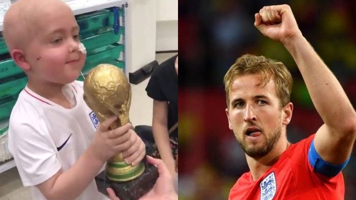 Ben Williams, idap tumor otak fans berat Kapten Timnas Inggris Harry Kane (kiri).