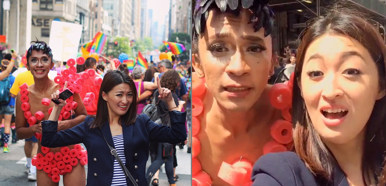 Aming dan Chef Priscill di tengah Parade LGBT di Amerika Serikat.