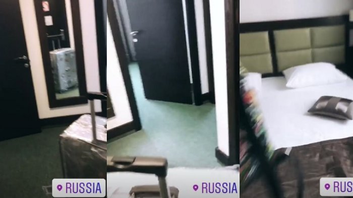Kamar hotel tempat Via Vallen menginap di Rusia.