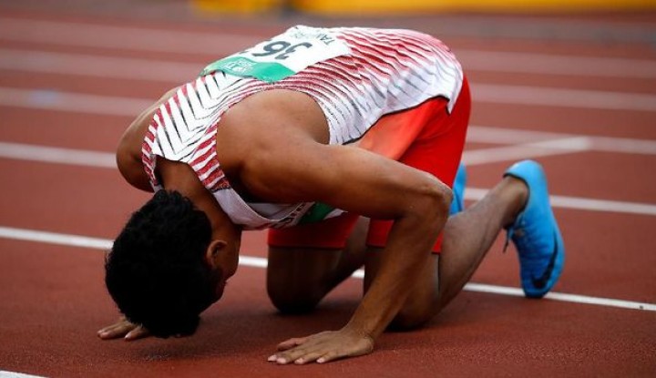 Lalu Muhammad Zohri, sprinter Indonesia yang memenangi final nomor 100 meter putra dalam Kejuaraan Dunia Atletik IAAF U20 di Tampere, Finlandia, Selasa 10 Juli 2018. (Foto: IAAF/Inasgoc)