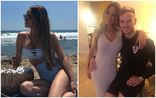 Ivan Rakitic bersama sang istri, Raquel Mauri.